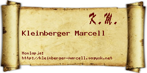 Kleinberger Marcell névjegykártya